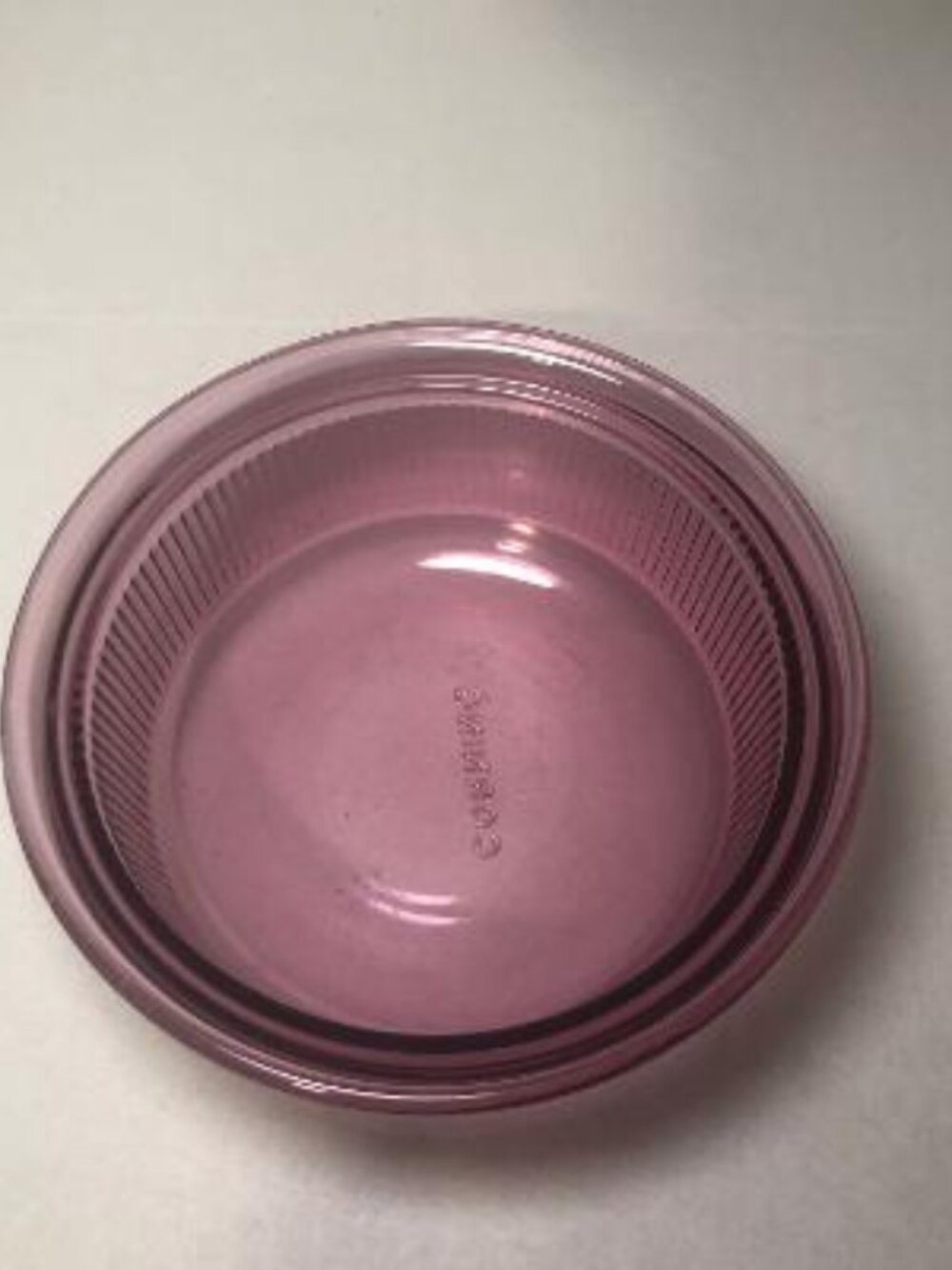 Vintage Visions Corning Ware Cranberry Amethyst Ribbed Bowl 1 PINT C-16-B